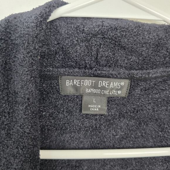 Barefoot Dreams Dark Grey Bamboo Chic Lite Soft Cozy Lounge Circle Cardigan Sz L - Picture 4 of 8